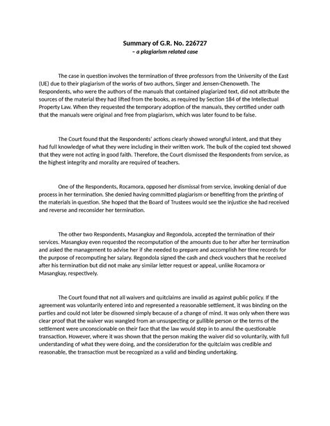 plagiarism in the philippines cases|G.R. No. 226727 .